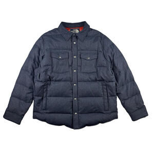 The North Face Sierra Down Snap Button Puffer Jacket Indigo Size XL